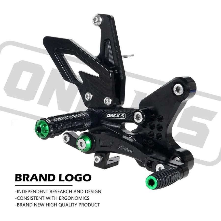 【並行輸入品】カワサキzx4r zx4rr zx4r zx4rr zx4r zx4r 2023-2024用バイク用CNC調整可能リアセット リアセット フットレスト フットレストの画像