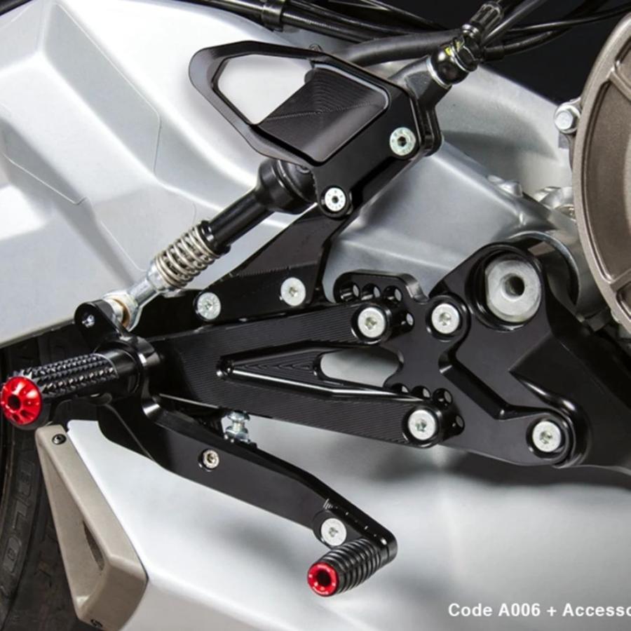 【並行輸入品】Aprilia RS660/Tuono660 2021 2022 2023 2024 2025用 バイクCNC調整式リアセット フットレストの画像