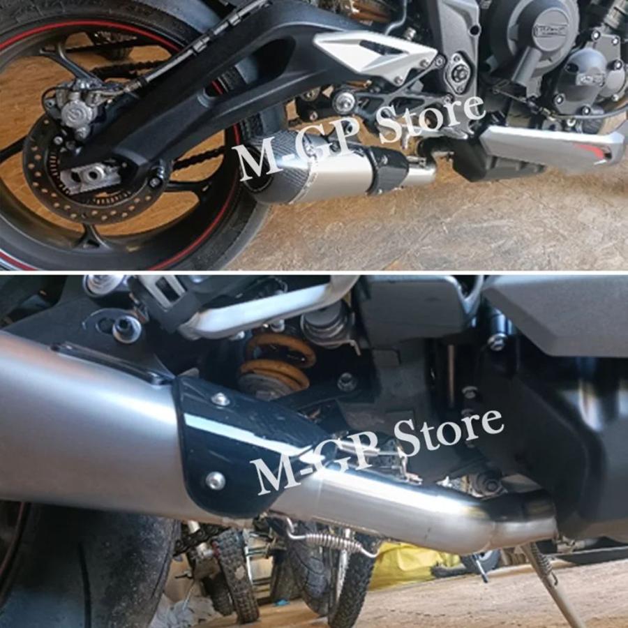 【並行輸入品】汎用エキゾーストサイレンサー 765 S rs 2017-2022 カーボン 51mm サイレンサーDBキラー ミディアムリンク_8