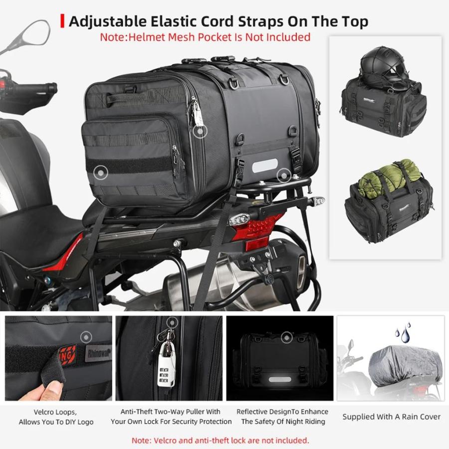 並行輸入品】ライノウォーク バイク テールバッグ バックシート 19-80L
