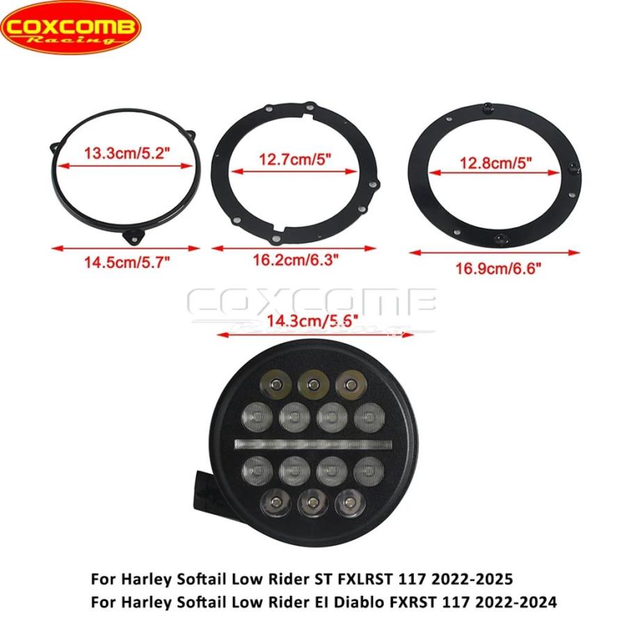 【並行輸入品】ハーレー ソフテイル ローライダー ST FXLRST 117 FXRST バイク DRL ヘッドランプ ラウンドヘッドランプ LED フロントヘッドライト 2022 2023_5