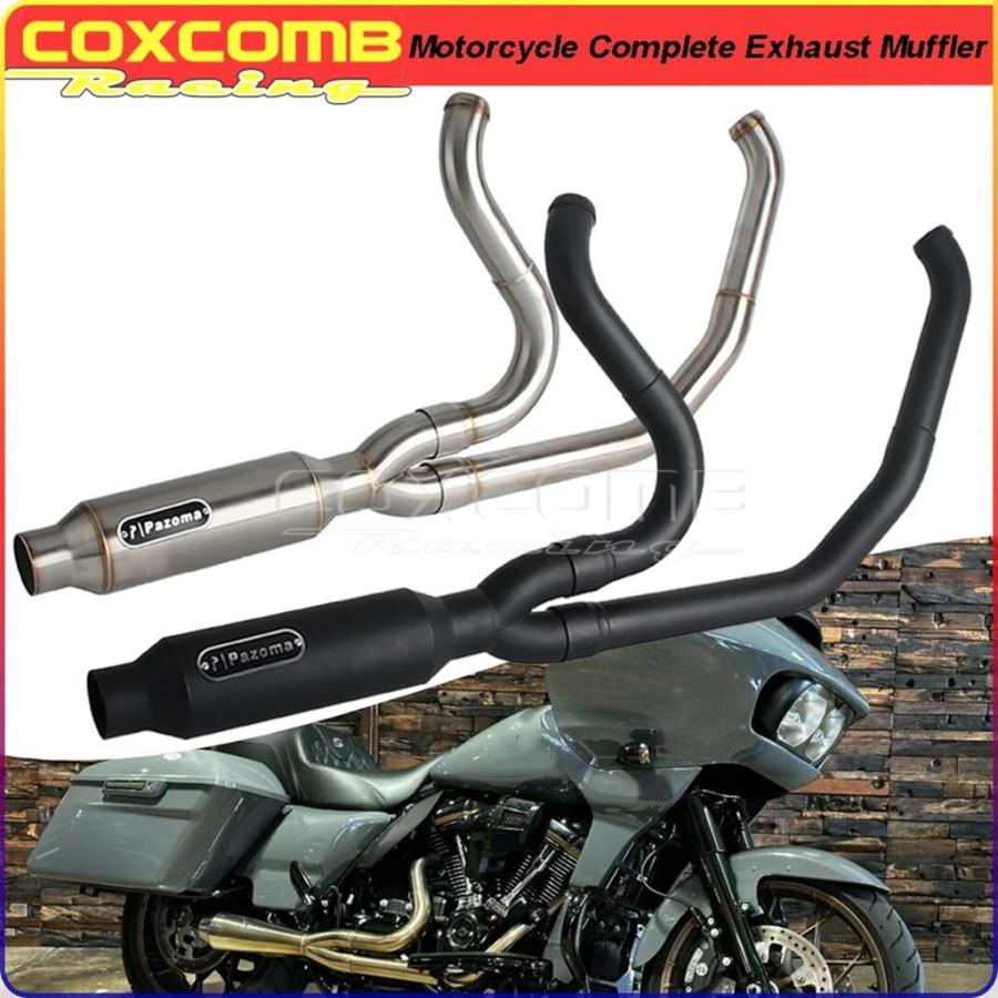 並行輸入品】フルパイプシステムバイクマフラー排気 Harley Road Glide