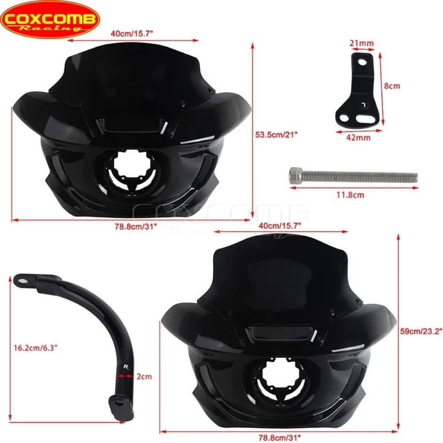 並行輸入品】バイクヘッドライトフェアリング 7 インチ9インチ