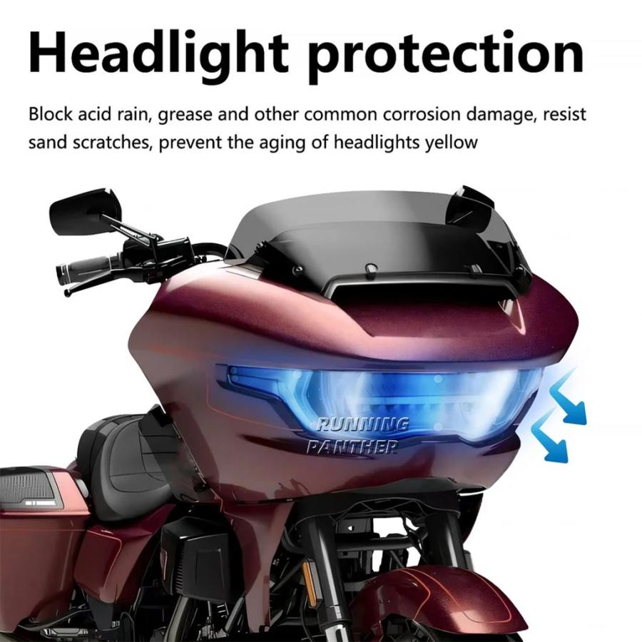 並行輸入品】バイクヘッドライトカバープロテクター ハーレーcvoロード