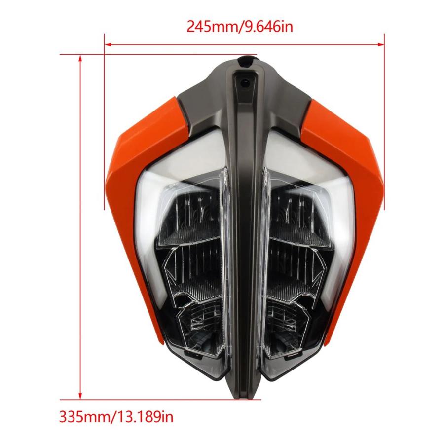 【並行輸入品】KTM デューク 390 バイク LED ヘッドライトアセンブリ 2017 2022_3