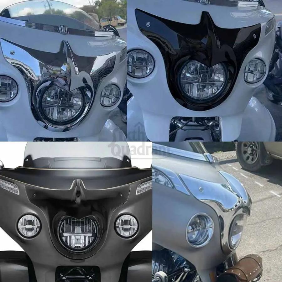 【並行輸入品】バイク部品外側フロントフェアリングヘッドライトベゼル/ブラック ABS プラスチックインディアンロードマスターダークホース 2020-2025 適合の画像