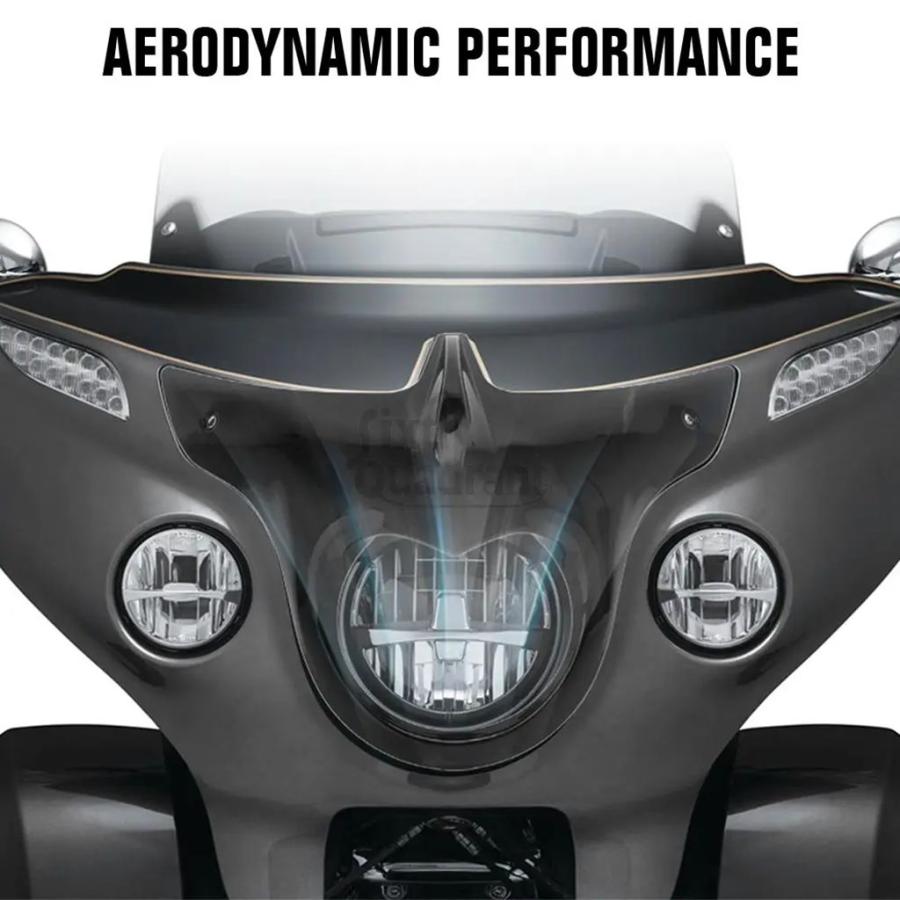 【並行輸入品】バイク部品外側フロントフェアリングヘッドライトベゼル/ブラック ABS プラスチックインディアンロードマスターダークホース 2020-2025 適合の画像