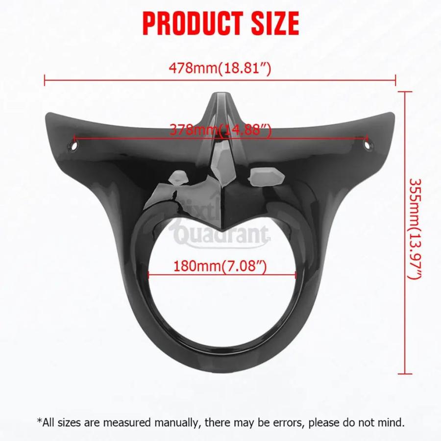 【並行輸入品】バイク部品外側フロントフェアリングヘッドライトベゼル/ブラック ABS プラスチックインディアンロードマスターダークホース 2020-2025 適合の画像