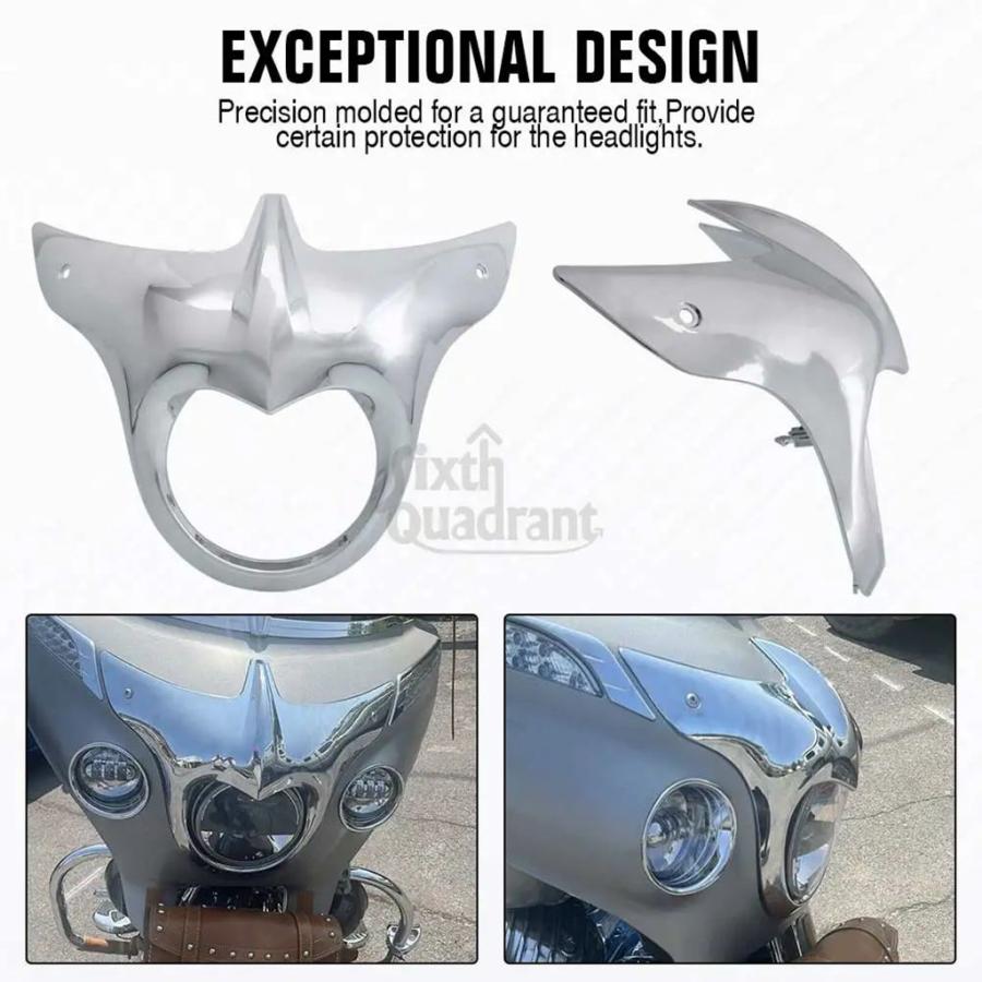 【並行輸入品】バイクアクセサリーアウターフェアリングヘッドライトベゼルABSプラスチックインディアンロードマスターリミテッド2021 2022 2023 2024の画像