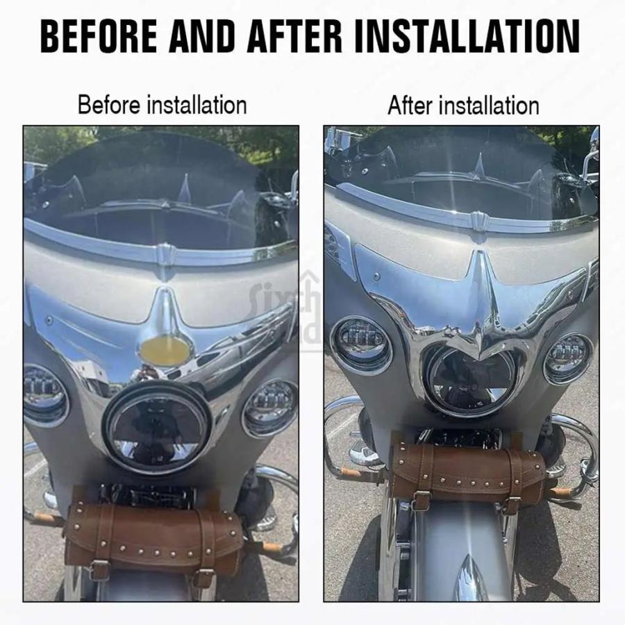 【並行輸入品】バイクアクセサリーアウターフェアリングヘッドライトベゼルABSプラスチックインディアンロードマスターリミテッド2021 2022 2023 2024の画像