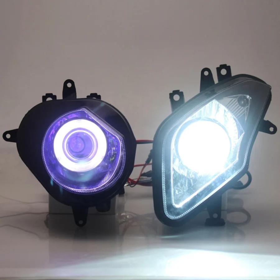 【並行輸入品】バイクヘッドライト LED カスタムエンジェルデビルアイヘッドライト HID プロジェクターヘッドランプアセンブリ BMW S1000RR S1000 RR_3