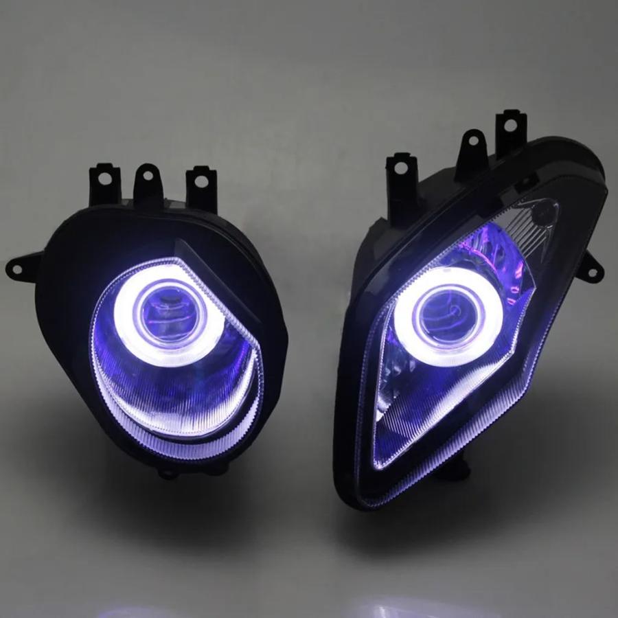 【並行輸入品】バイクヘッドライト LED カスタムエンジェルデビルアイヘッドライト HID プロジェクターヘッドランプアセンブリ BMW S1000RR S1000 RR_4