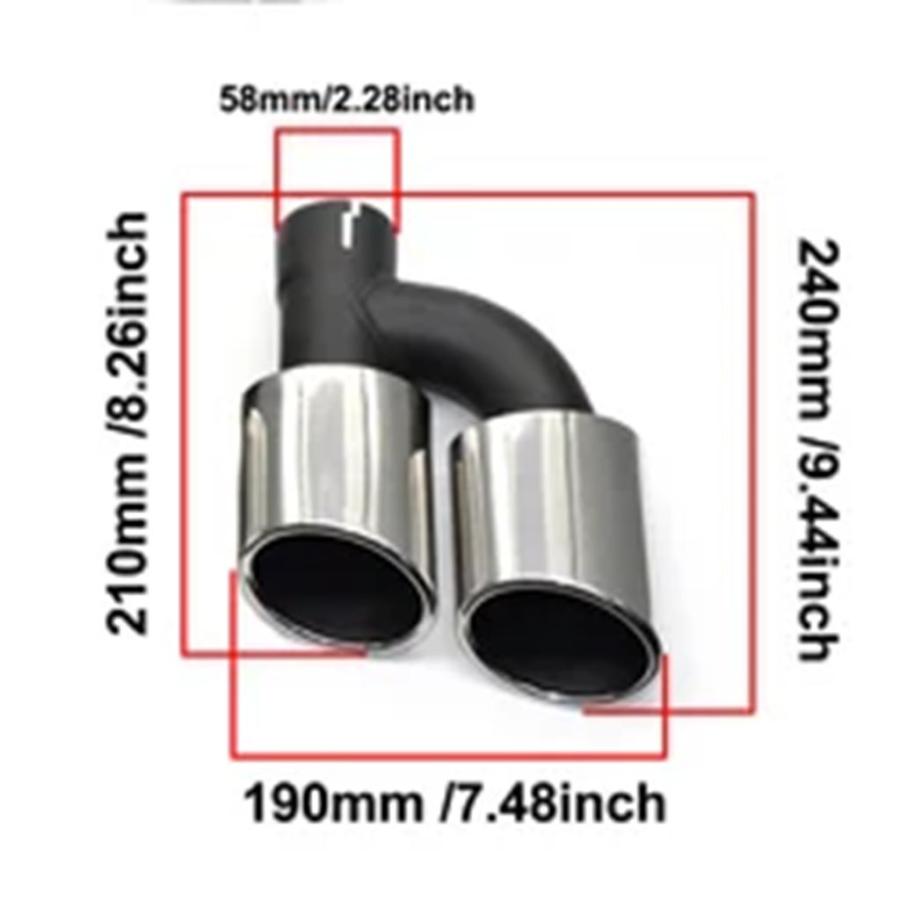 【並行輸入品】クワッドステンレスマフラーアウディ A3 A4 A5 A6 A7 A8 アップ S3 S4 S5 S6 S7 S8 SQ3 SQ5 デザインマフラー先端 60 mmテールパイプの画像