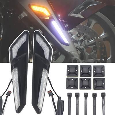 【並行輸入品】 バイクフロントブレーキフォークマウントnav ledライトクローム 黒ホンダゴールドウィングGL1800 F6B 2018アップ2019 2020の画像