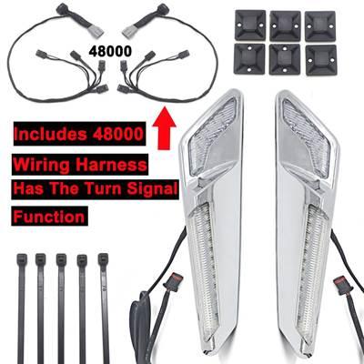 【並行輸入品】 バイクフロントブレーキフォークマウントnav ledライトクローム 黒ホンダゴールドウィングGL1800 F6B 2018アップ2019 2020の画像