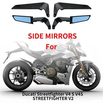 並行輸入品】 バイク用ステルスウィングレットミラー 回転可能ミラー