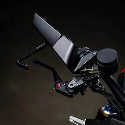 並行輸入品】 バイク用ステルスウィングレットミラー 回転可能ミラー