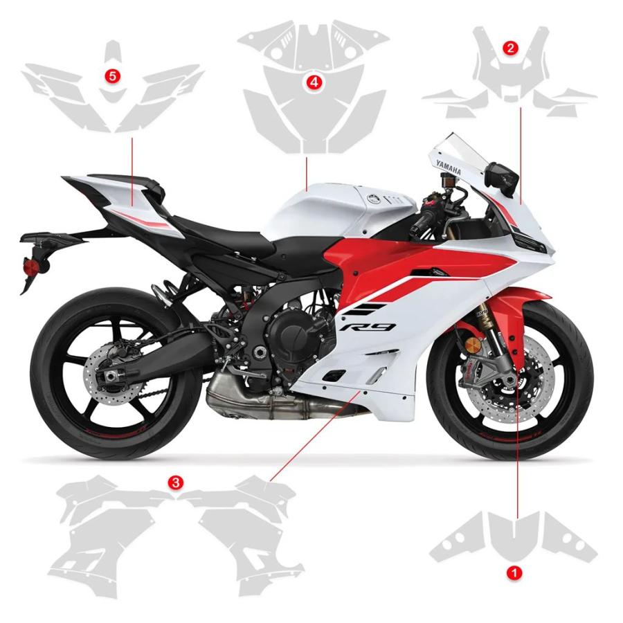 並行輸入品】PPF YZF-R9 2025 新型バイク用TPU保護フィルム クリア