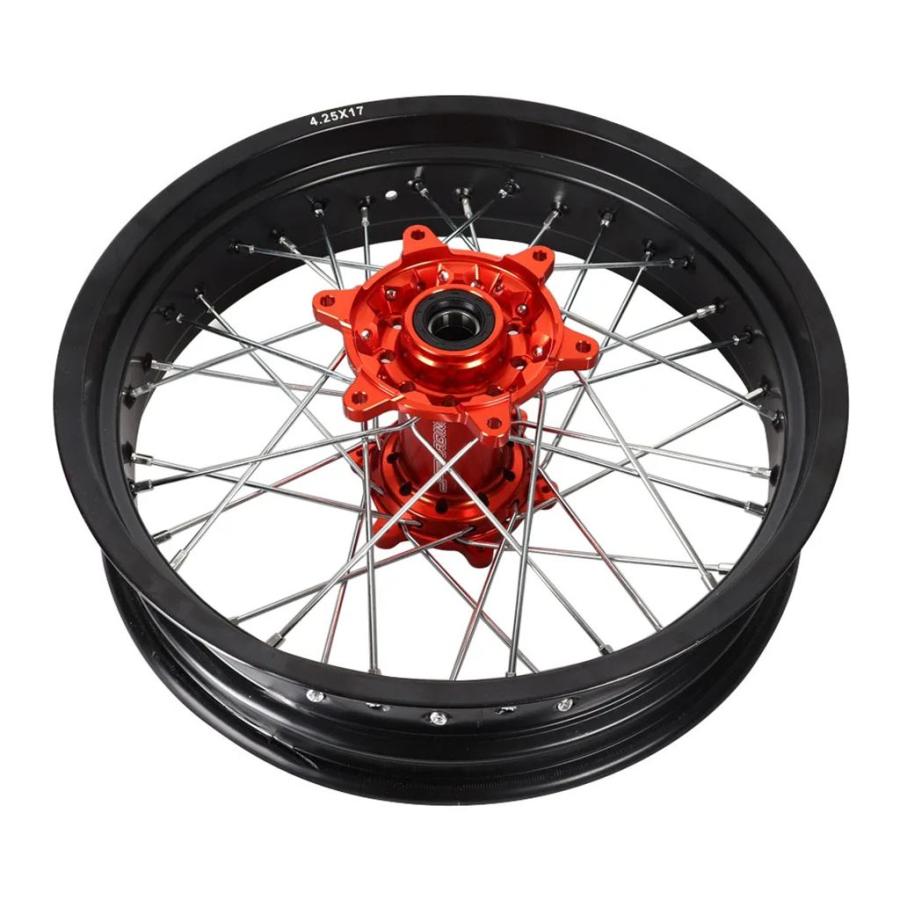 【並行輸入品】スーパーモタードリムホイール オレンジハブ 4.25X17 インチ KTM SXF EXC-R XC-F SX EXC 300 450 125 250 350 530 2003-2017 2008 2007_2