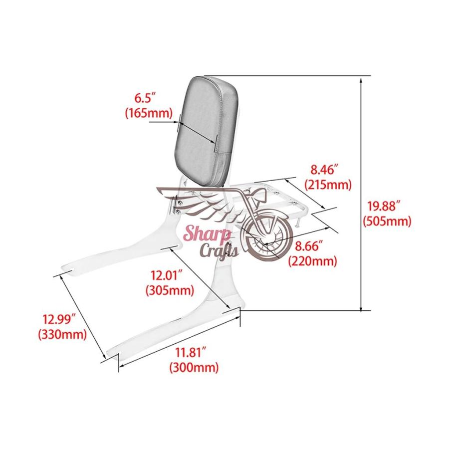【並行輸入品】バイクピリオンシートシーシーバーキャリアスズキ VL1500 LC イントルーダー VL 1500 1998-2008 ブルバード C90 2005-2009の画像