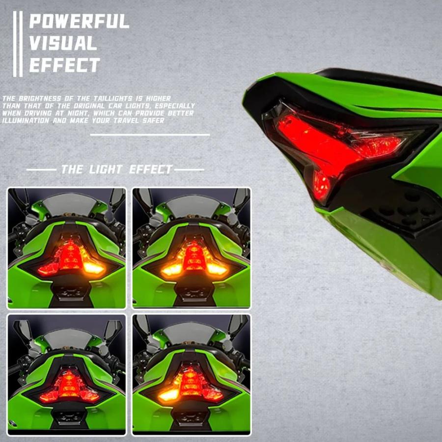 【並行輸入品】カワサキニンジャ ZX25R ZX4R ZX6R 25 統合テールライトウインカーフラッシャーデイタイムランニングリアライトブレーキテールライト_3