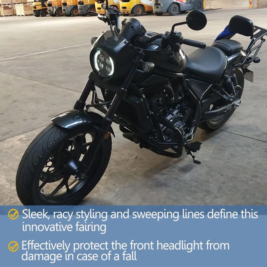 【並行輸入品】ホンダレブル CMX 1100 2021-2024 ヘッドライトフェアリングカウルマスクフロントフロントガラスカバープロテクターバイクアクセサリーの画像