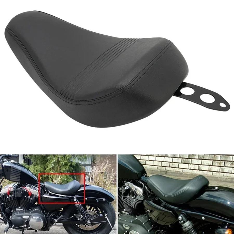 並行輸入品】バイク用PUレザーフロント運転席 黒ソロシート ハーレー48