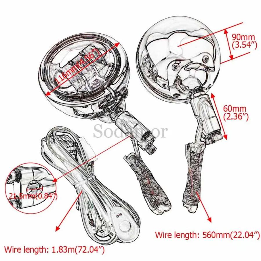 【並行輸入品】4.5 ''バイクアクセサリー黒フォグランプ LED 補助ヘッドライト BMW R 18 B R18B R18 トランスコンチネンタル 2021-2024_4