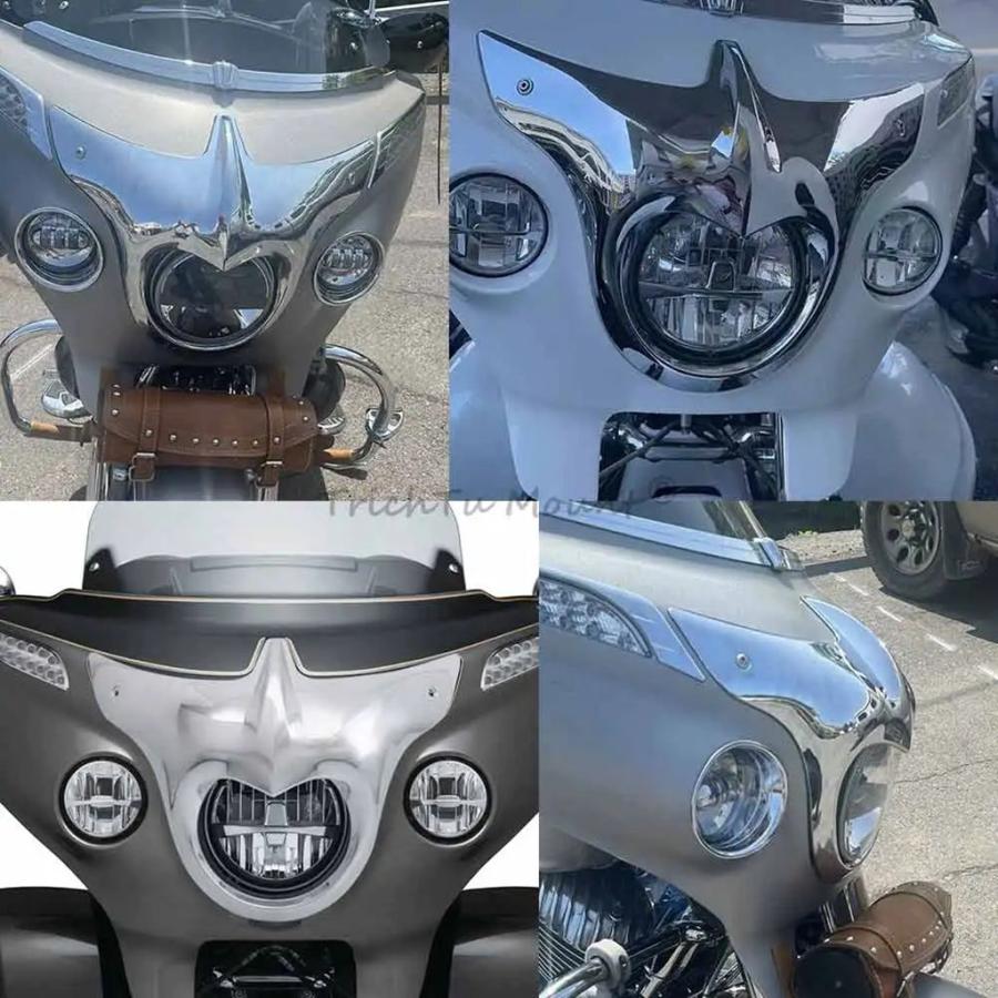 【並行輸入品】バイク部品フロントアウターフェアリングヘッドライトベゼル ABS プラスチックアクセサリーインディアンロードマスターダークホース 2020-202の画像