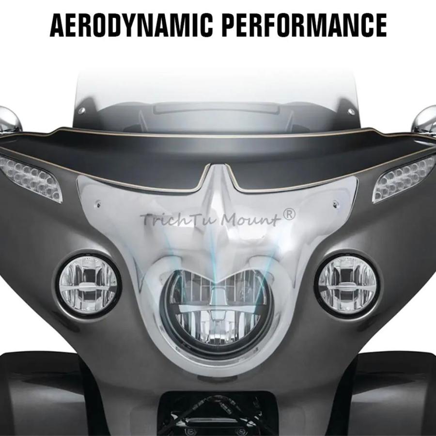【並行輸入品】バイク部品フロントアウターフェアリングヘッドライトベゼル ABS プラスチックアクセサリーインディアンロードマスターダークホース 2020-202の画像
