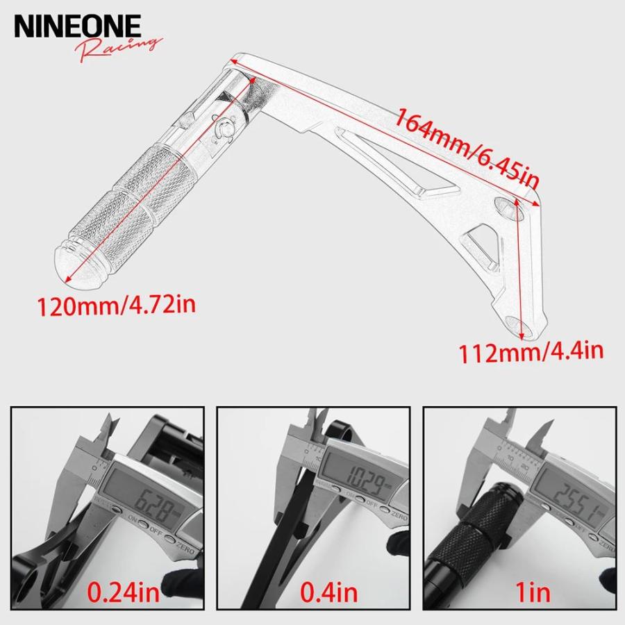 【並行輸入品】ホンダ モンキー125 Z125 2018-2025用 CNC折りたたみ式リアピリオンシート用フットペグ 拡張大型フットレストペダル ブラケット付き JB02_7