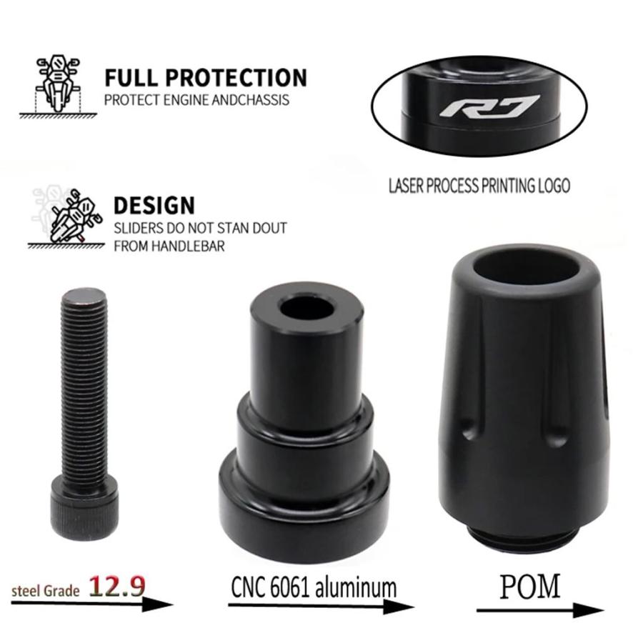 並行輸入品】YZF-R7 2021-2025 フレームスライダークラッシュ