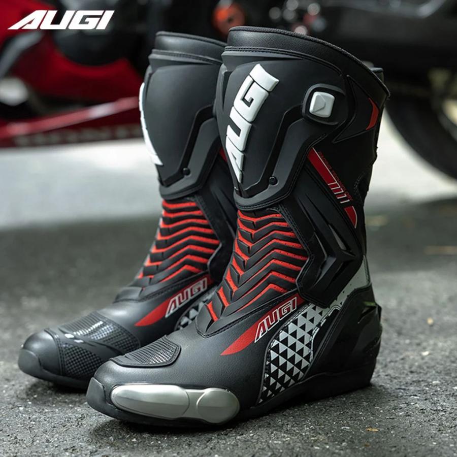 【新品】AUGI AR3-1 レーシングブーツ B 24cm / EU 38 並行輸入品】レーシングスタイルオリジナルAUGIバイクブーツ プロ仕様