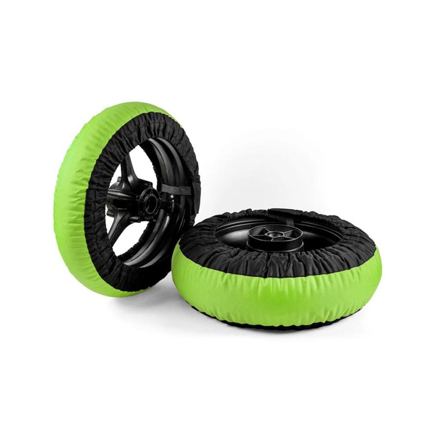 並行輸入品 レース用タイヤウォーマー フロントリアタイヤヒーター 電気80度カバー 1ペア 110/140