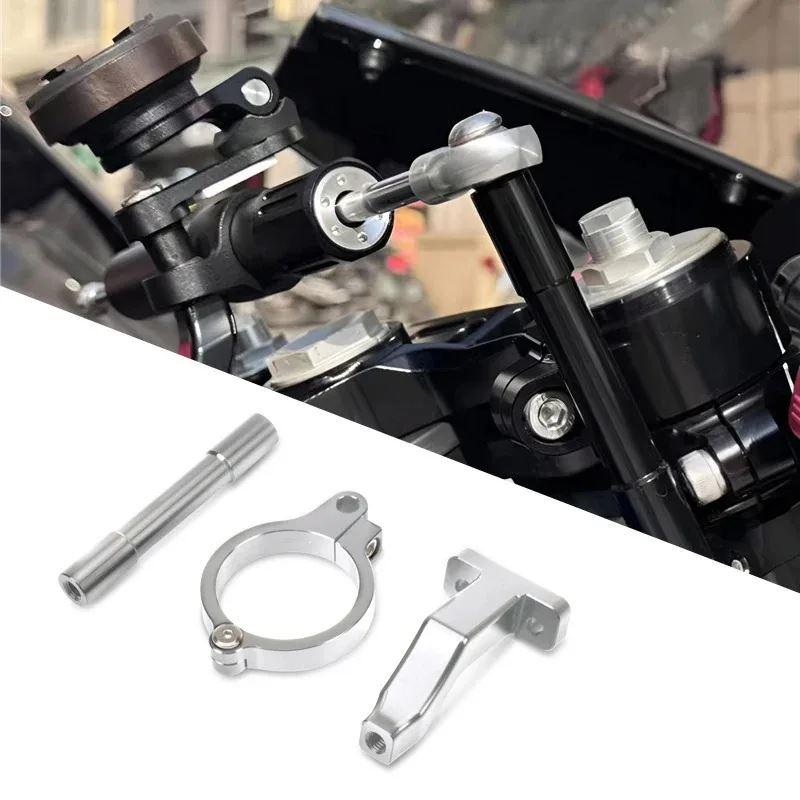 並行輸入品 675SR-R 675SR 675 SR バイクアクセサリー CNC 合金ステアリングダンパースタビライザー取付_10