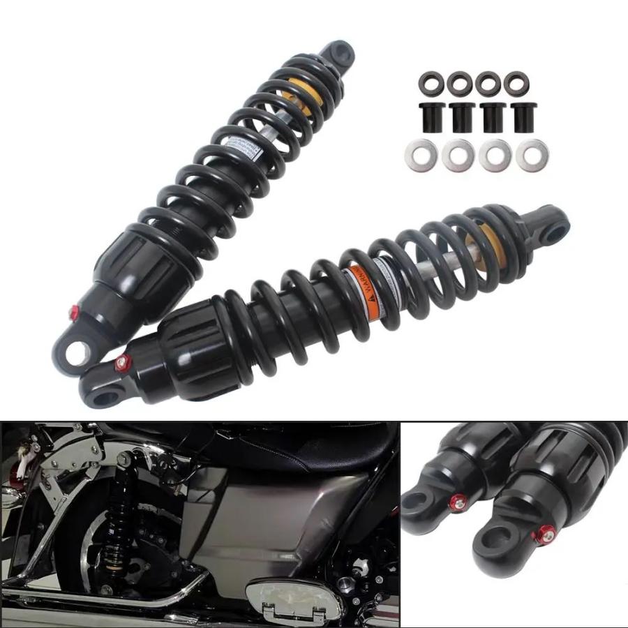 並行輸入品 リアサスペンションスプリングショックアブソーバー 343mm ハーレーツーリングスポーツスター883 1200 ホンダ ヤマハの画像