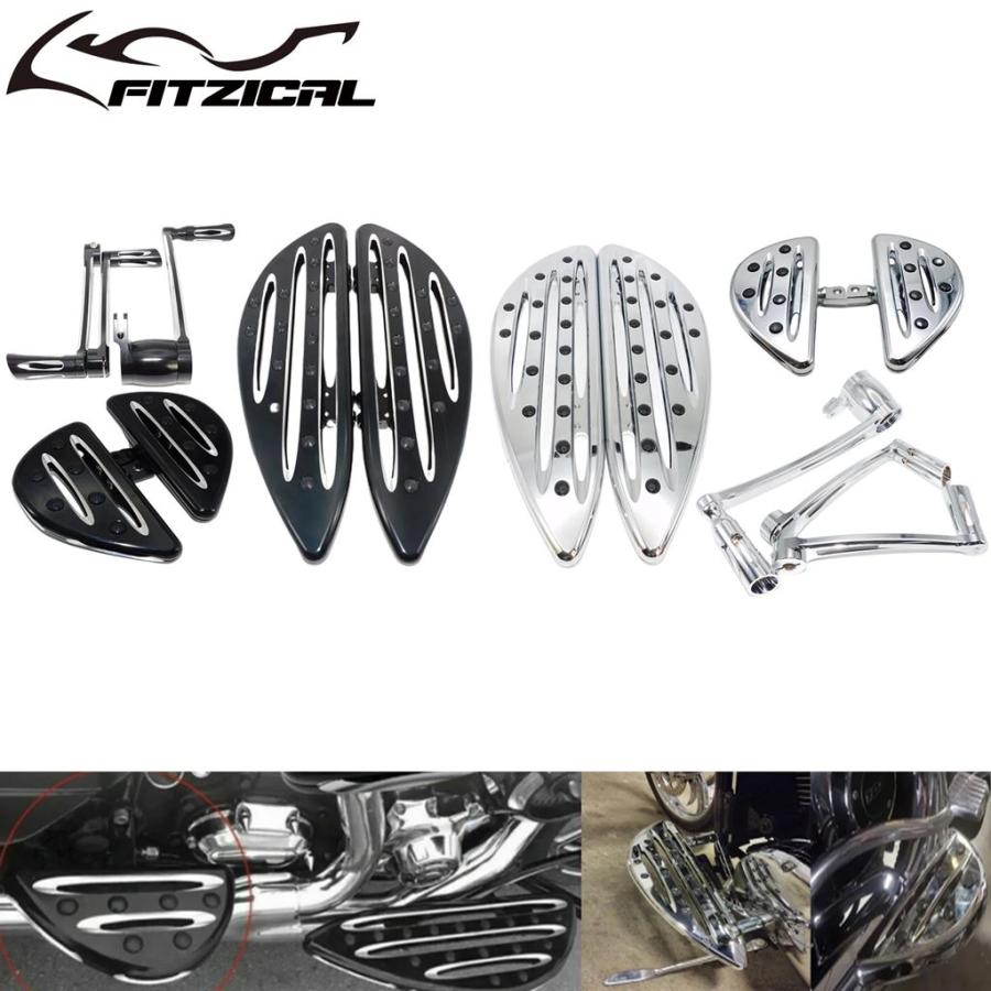 並行輸入品 バイクフロントフロアボードリアフットペグ ヒールトゥシフトレバー シフターペグ付き ハーレーツーリング用ブレーキ