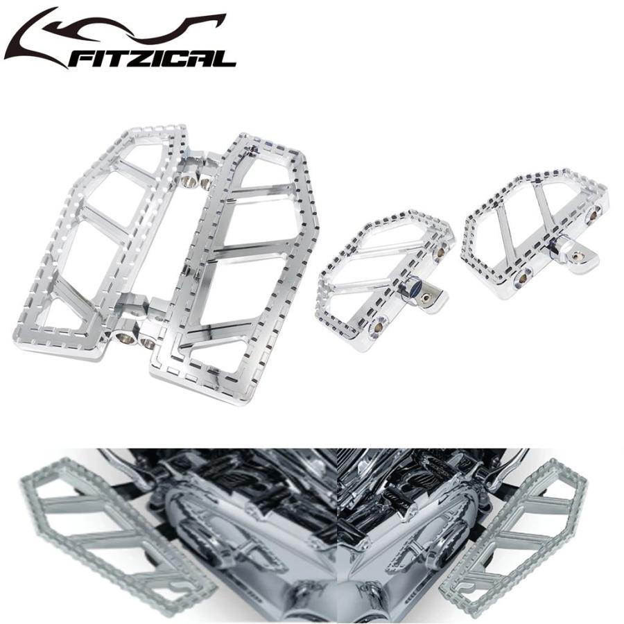 並行輸入品 バイクフットペグフロントフロアボードリアフットレストハーレーツーリングロードグライド 86-2021 ソフテイル FLSTの画像