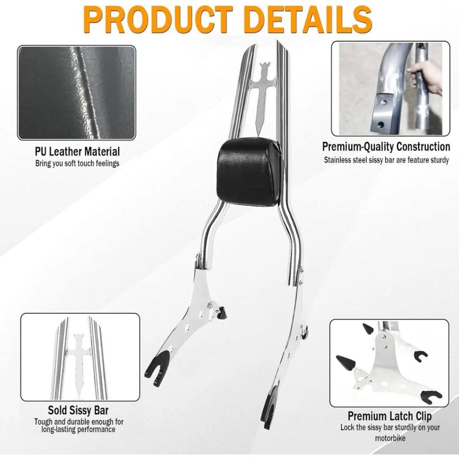 並行輸入品 インディアン CHEFAIN ROADMASTER SPRINGFIELD CHALLER VINTAGE NATEUR VINTAGE DARK HORSE SISSY BAR 2014-2023用席の画像