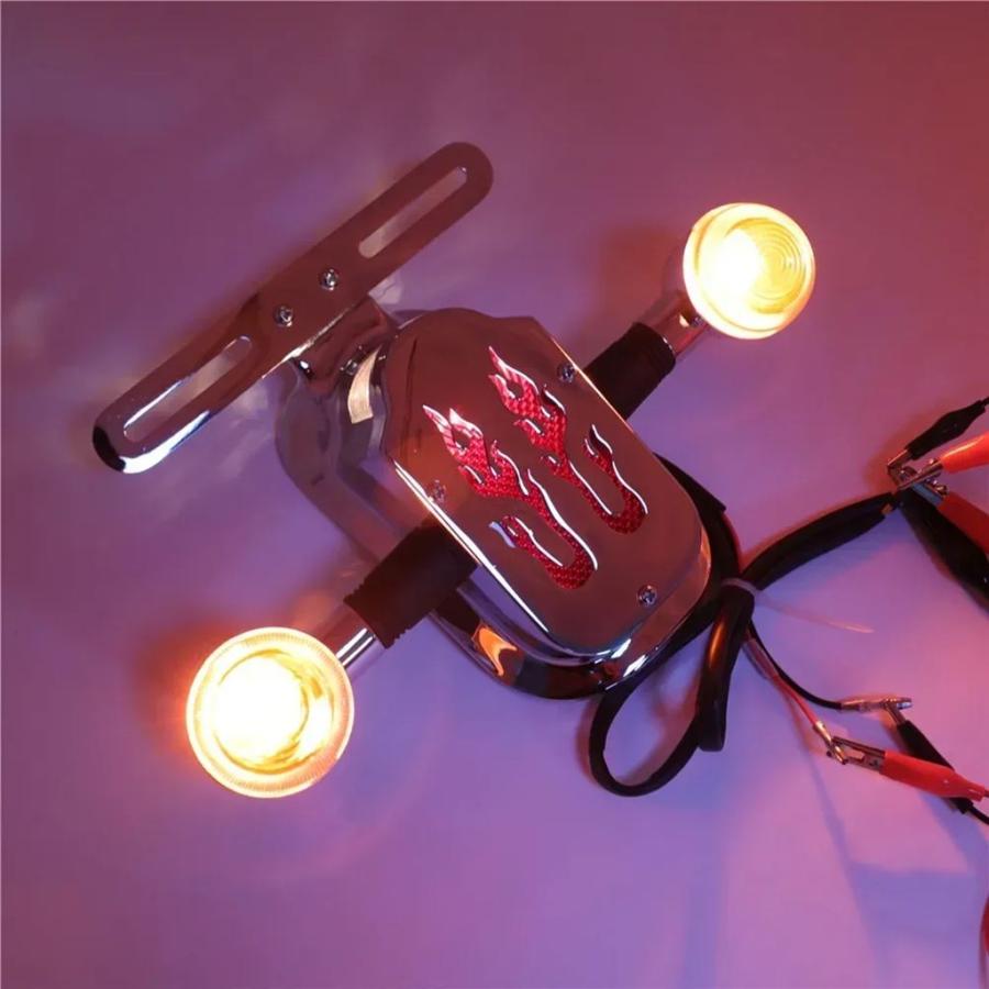 並行輸入品 バイク部品 メタルトゥームストーン/スカルブレーキテール ライトシグナル付き ハーレービッグツイン 05-12 FLSTN デ_10