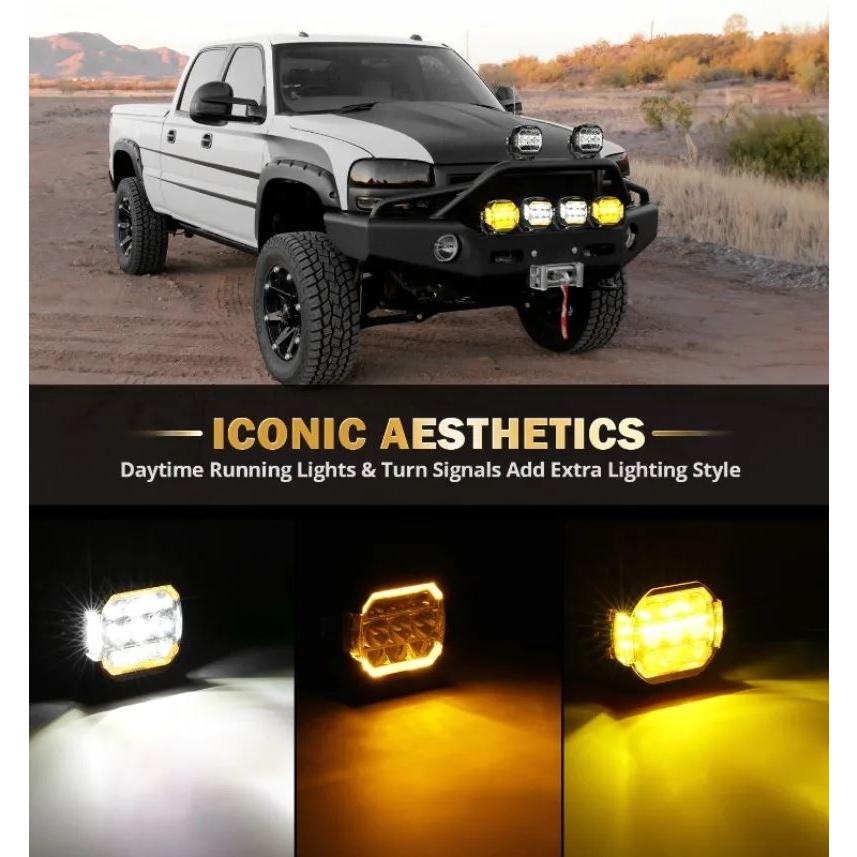 並行輸入品 AUXBEAM 5インチLED作業灯ポッド スポットフラッドコンボ