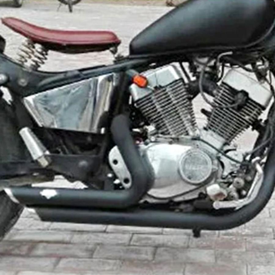 並行輸入品 ヤマハ ビラーゴ 535 XV 400 XV535 XV400 XV535/400 1984-2004年式 バイク用 デュアルエキゾースト フルシステムマフの画像