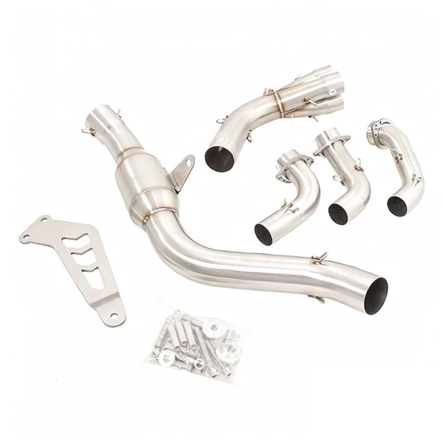 並行輸入品 ヤマハ MT-09 2021-2025 ステンレスエキゾーストフロントパイプ カーボンマフラー エキゾーストシステム_7