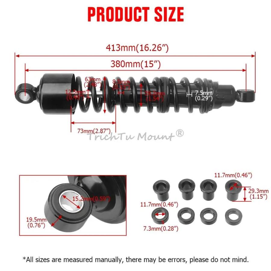 並行輸入品 ハーレー スポーツスター XLH883/XLH1200 1986-2003 413MM 調整式リアエアショックアブソーバー バイクアクセサリー_6