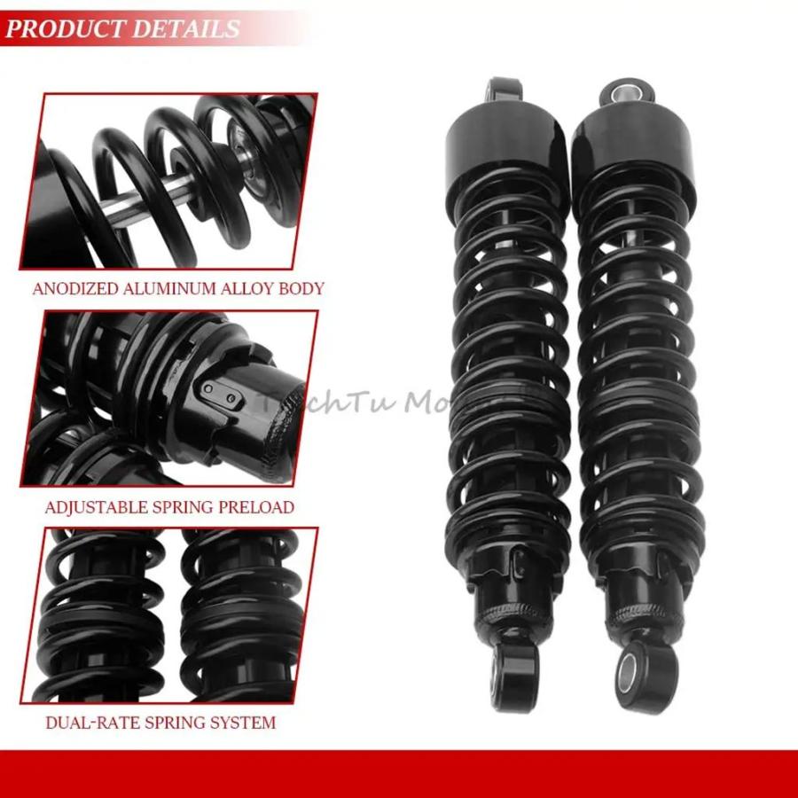 並行輸入品 ハーレー スポーツスター XLH883/XLH1200 1986-2003 413MM 調整式リアエアショックアブソーバー バイクアクセサリー_7