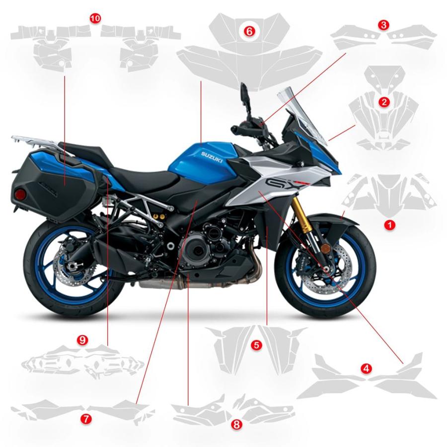 並行輸入品 スズキ GSX-S 1000 GX 2024-2025用 バイクメーター保護フィルム アウターライン防止傷防止保護フィルム_12