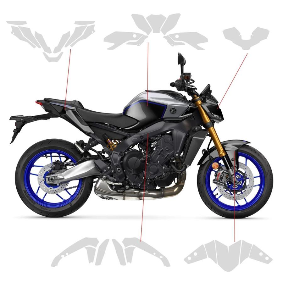 並行輸入品 ヤマハ MT09 ペイントプロテクションフィルム MT 09 MT-09 SP バイク用 PPF 2024-2025 TPU保護フェアリング_11