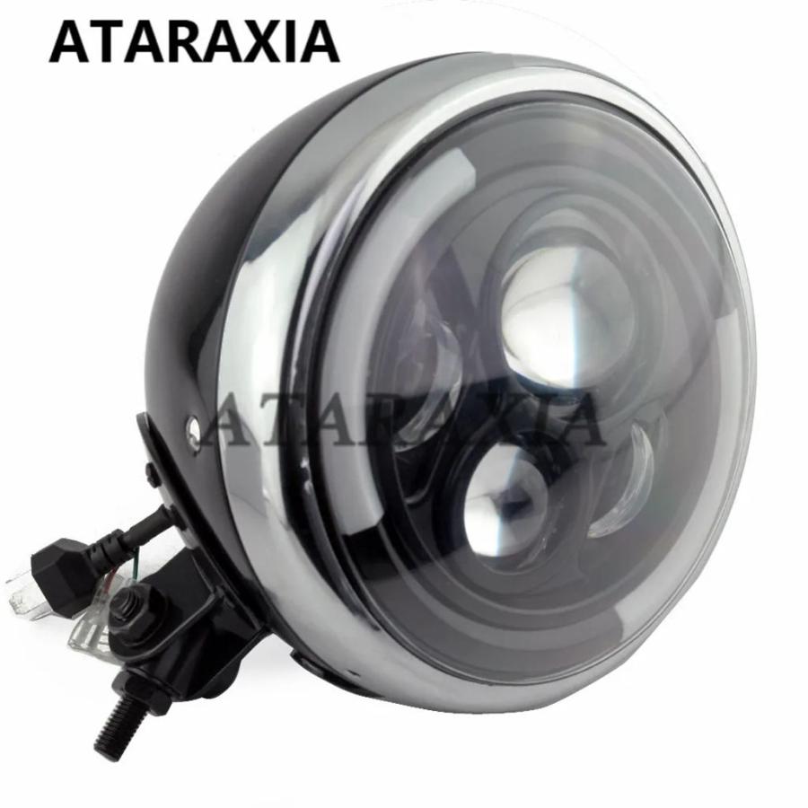 並行輸入品 バイク 7 インチ LED ヘッドライト デイタイムランニングライト付きヘッドランプ ハーレーダビッドソン ツーリング_1
