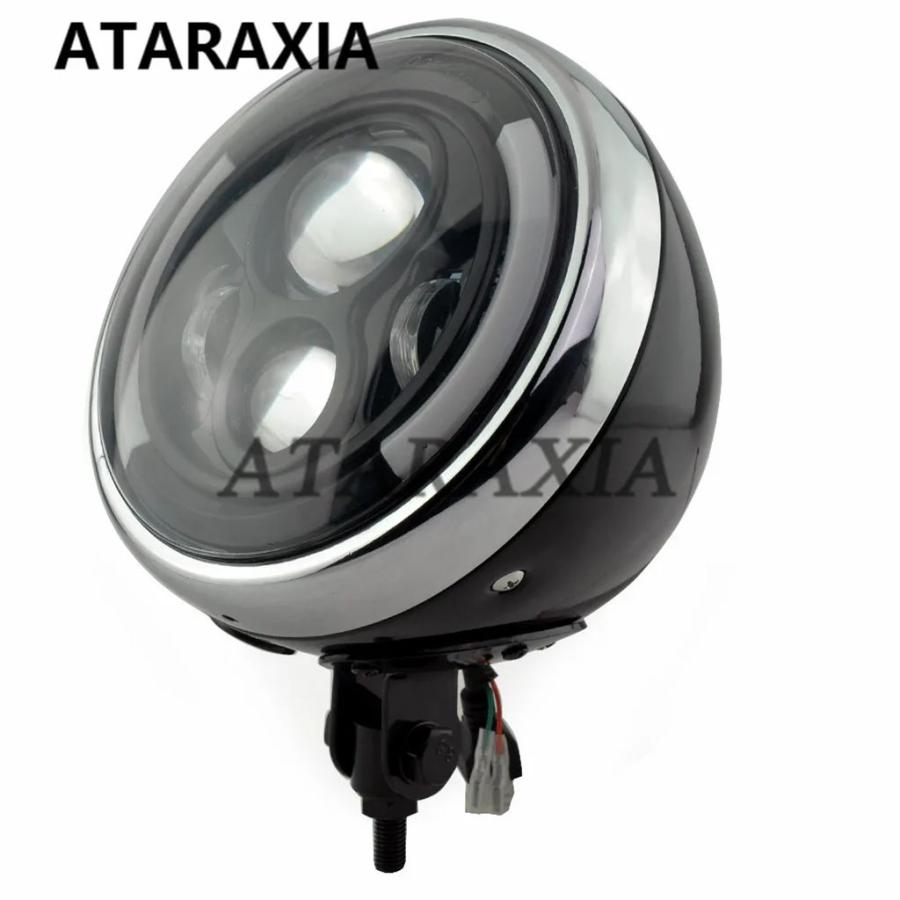 並行輸入品 バイク 7 インチ LED ヘッドライト デイタイムランニングライト付きヘッドランプ ハーレーダビッドソン ツーリング_4