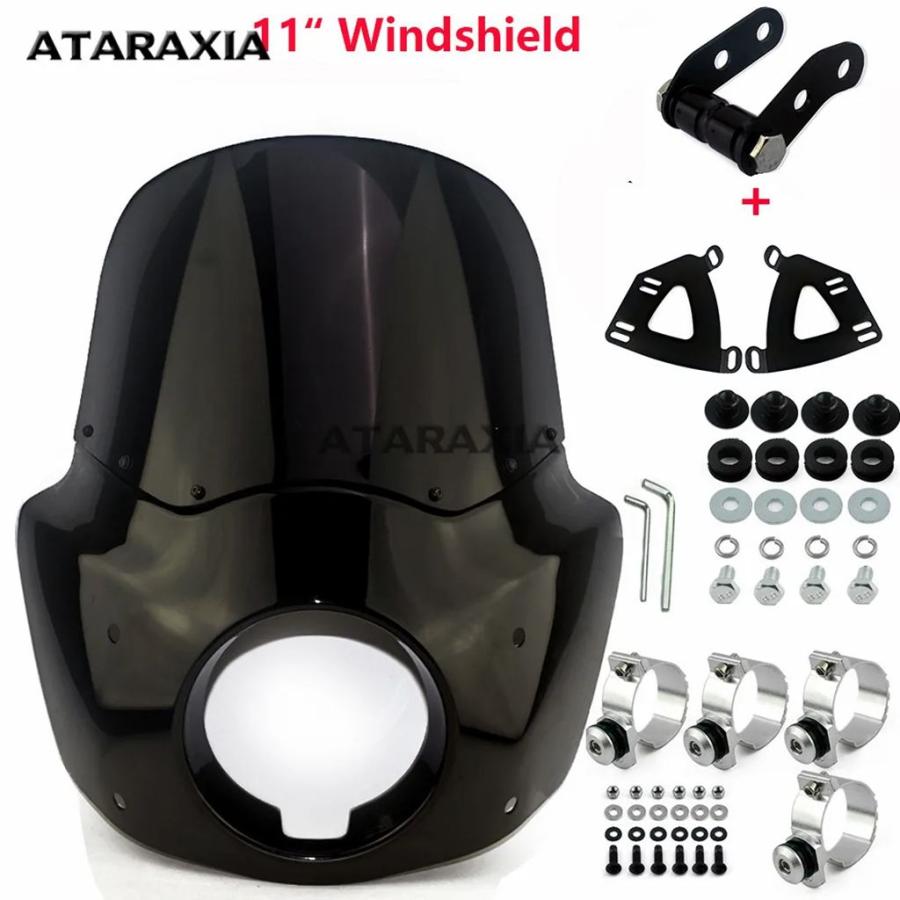 並行輸入品 バイクヘッドライトフェアリングマスク 5 3/4インチ ヘッドランプウィンドシールドカバー フェアリング ハーレーソフ